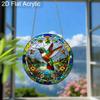 Acrylic Hummingbird & Floral Landscape Suncatcher Stained Glass Effect Window Hanging Ornament Bird Lover Gifts
