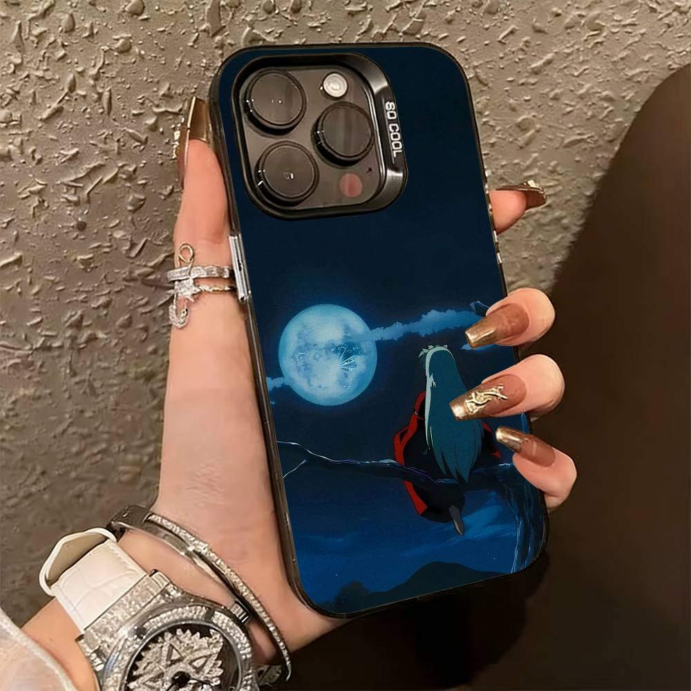 Inuyasha Silhouette Red Katana Phone Case For iPhone 17,16,15,14,13,12,11 Plus,Pro Max,XS,Colorful Silver Phone Case Funda Cover