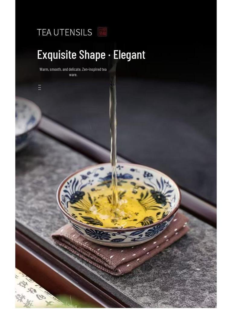 Hand-Painted Blue and White Porcelain Retro Tea Cup