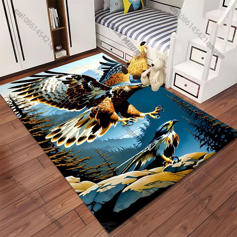 Eagles Soaring Over Mountain Wilderness Carpet Yoga Living Room Room Decor Children's Crawling Mat Doormat Area Rug Games