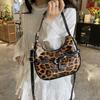 2025 Luxury High End Patent Leather Leopard Print Half Moon Bag Brand Designer Women Underarm Bag Fashion Handbags Shoulder Bag