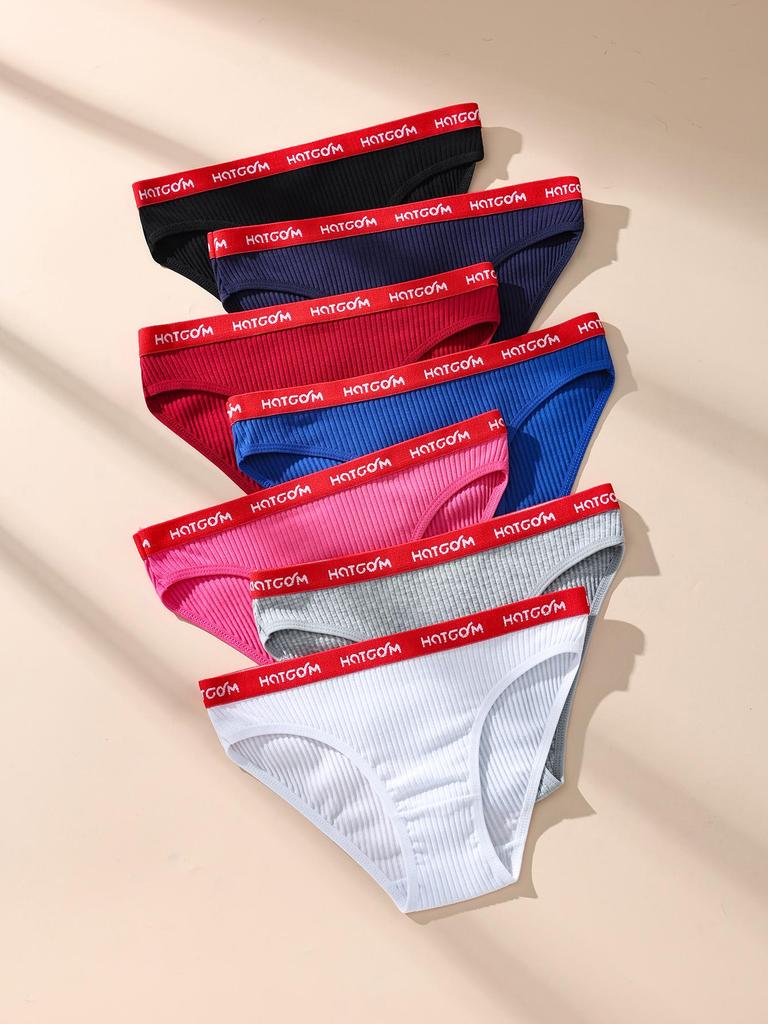 7Pcs Women Panties Striped Briefs Sexy Women Underpants Breathable Cotton Panty Female Underwear Low Waist Ladies Lingerie XS-L