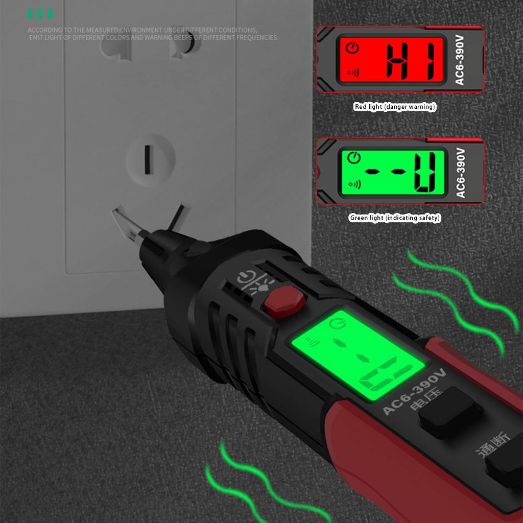 Testerer Pen AC6V-390V Voltage Detectors Meter Voltmeter Buzzers Alarm Not-Contact Tester Breakpoints Finding Tool