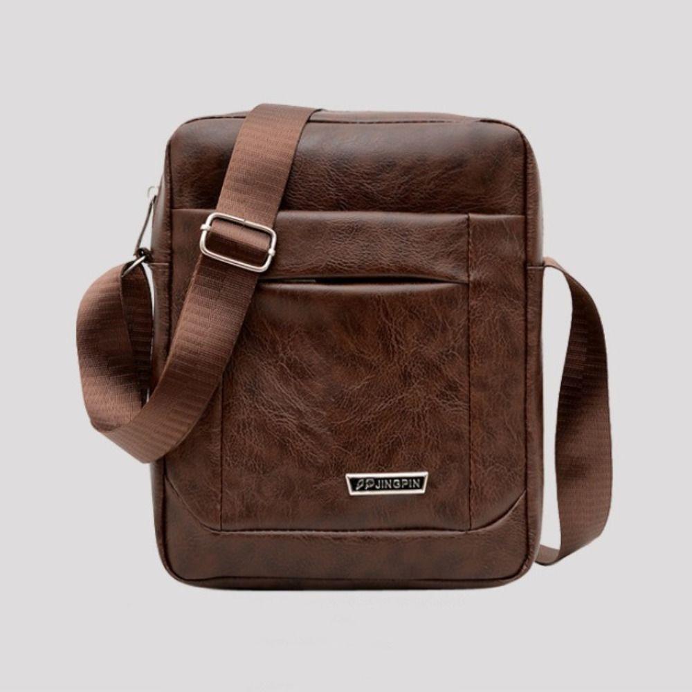 Men's Business Crossbody Shoulder Bag Utility Faux Leather Messenger Bag and Handbag