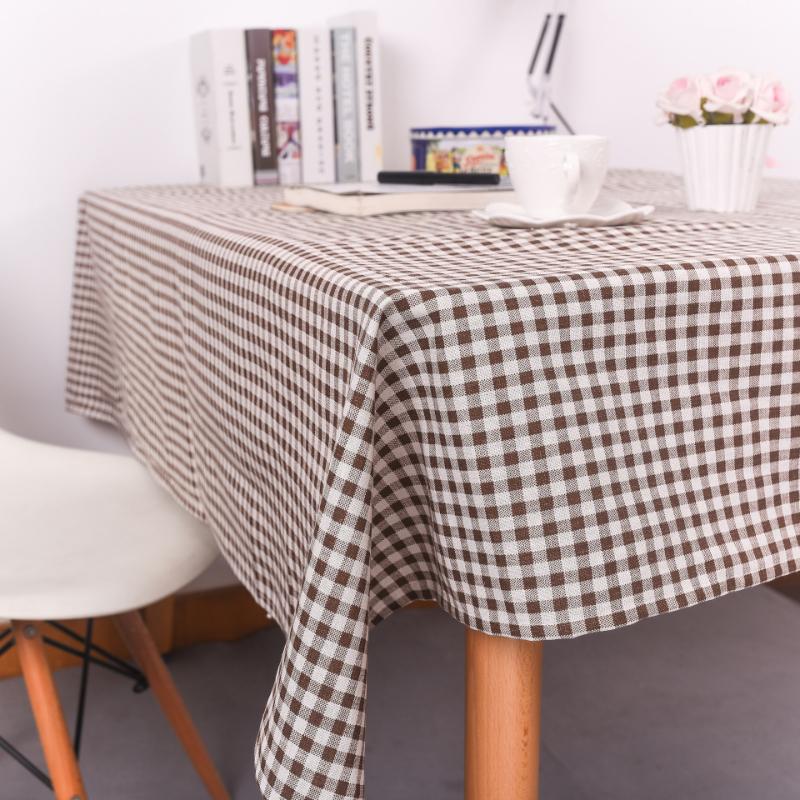 Small Fresh Checkered Tablecloth Household Dining Table Coffee Desk Mat Rectangular Dustproof Decorative Background Tablecover