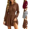 Women's Long Sleeve Hooded Sweatshirt with Ruffled Waist