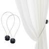 2pcs Heavy-Duty Magnetic Curtain Tie Backs for Curtains & Sheers Decorative Metal Magnetic Holders, for Living Room & Bedroom, Magnetic Clips
