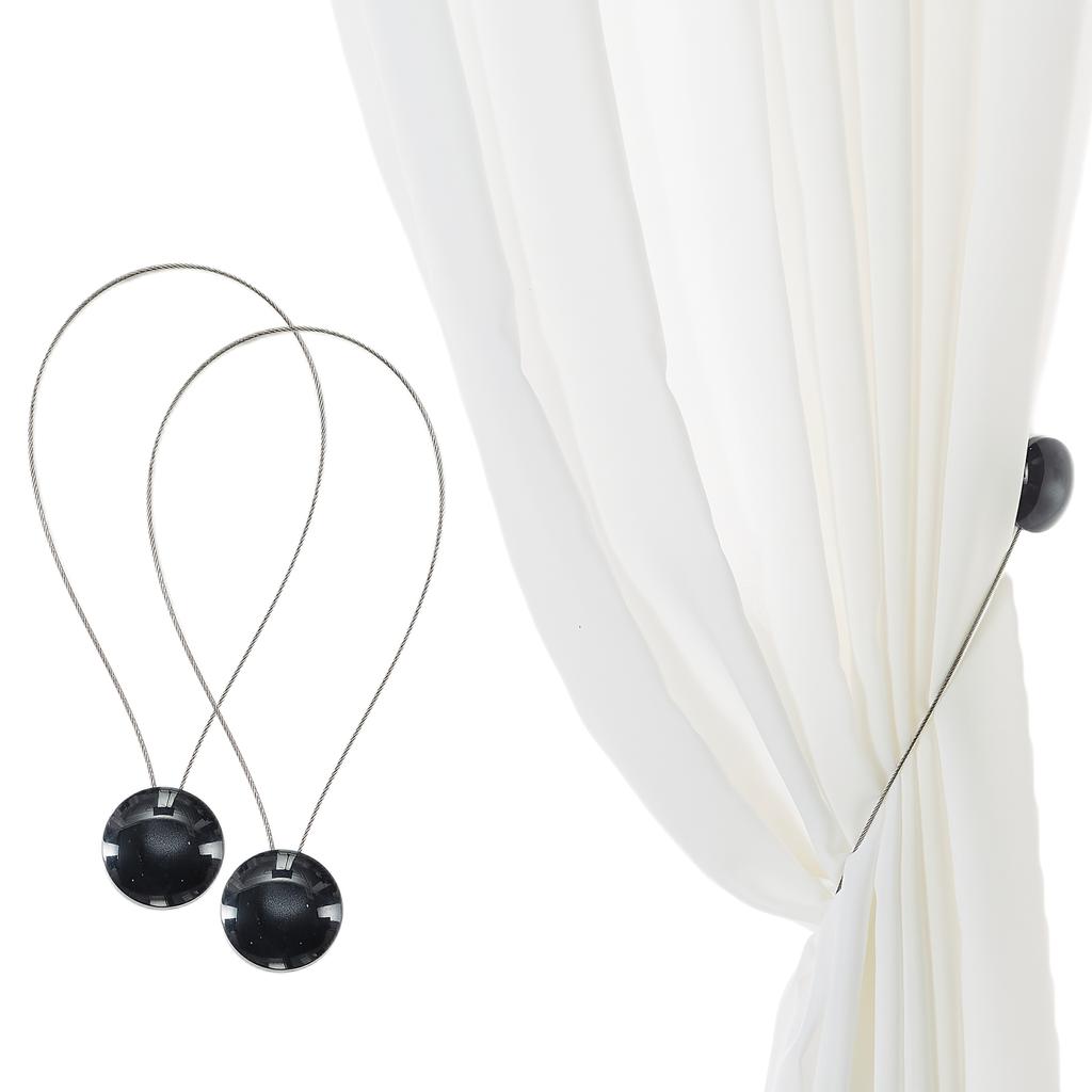 2pcs Heavy-Duty Magnetic Curtain Tie Backs for Curtains & Sheers Decorative Metal Magnetic Holders, for Living Room & Bedroom, Magnetic Clips
