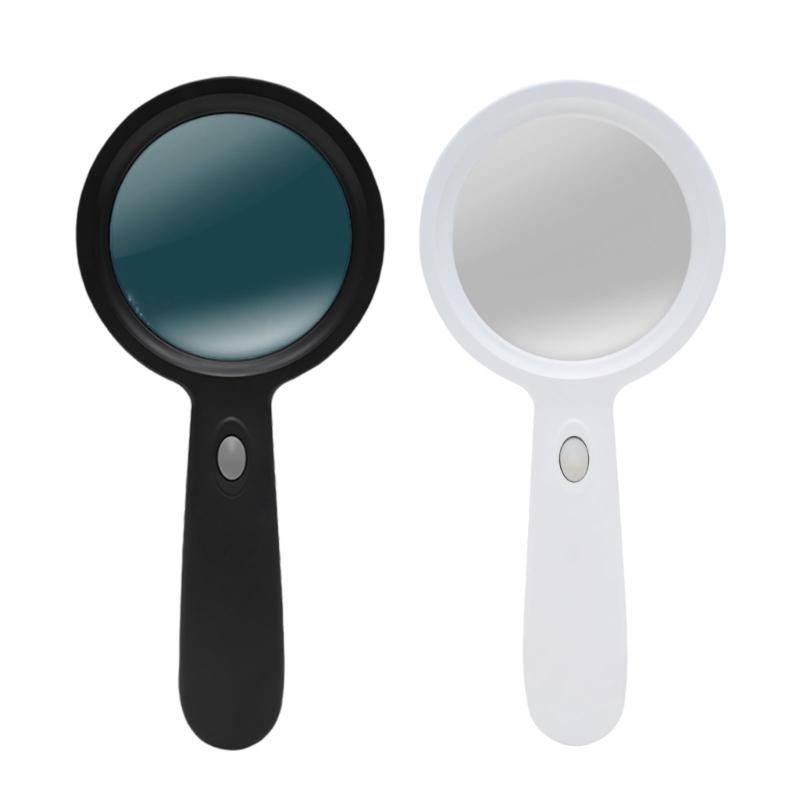 10X Magnifying Glass Lens Handheld Eye Loupe Magnifier with Light for Senior Newspaper Reading Jewelry Stamps Inspection