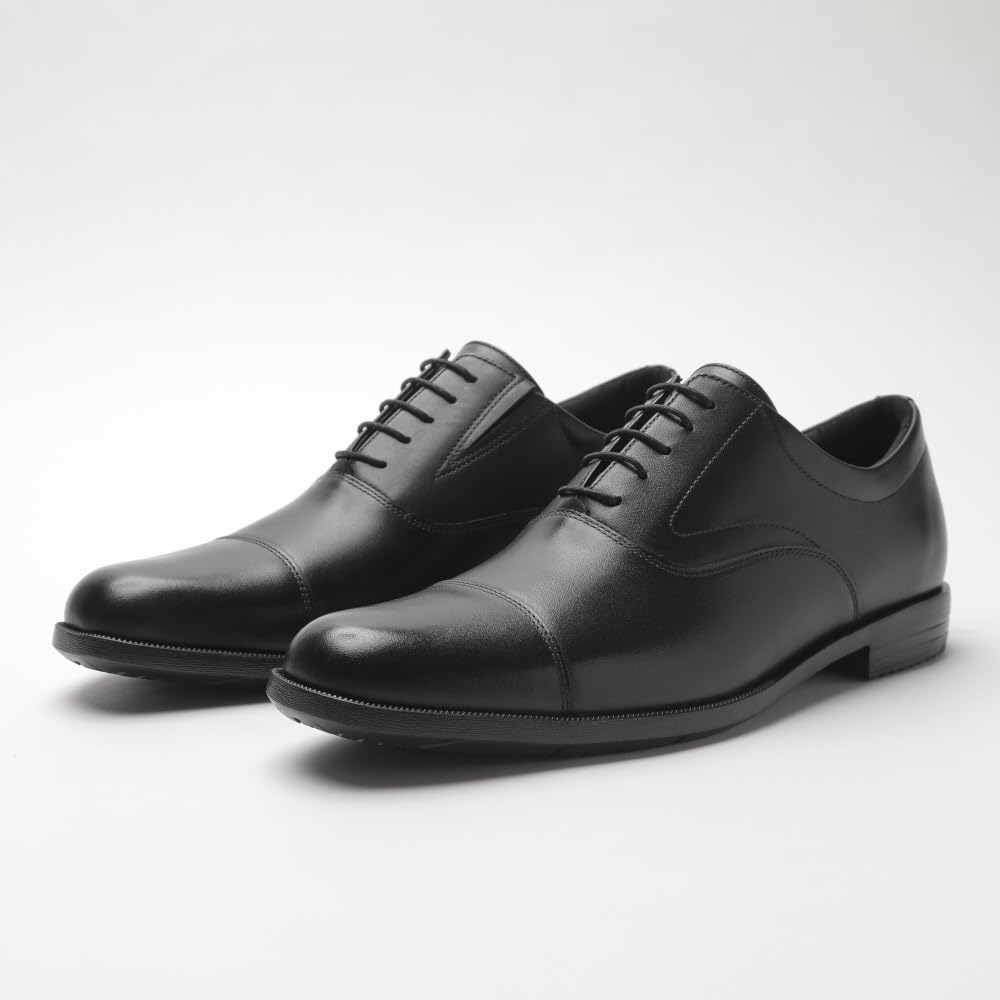 Exlite ST 2 Business Wide Casual Leather 3E [Mizuno] Shoes, Fit, Lightweight, Shoes, Men's, Black, 26.5 cm,