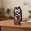 Figurine Hibou Sculpture sur Bois Multicouche Miniature Ornement Artisanat Fait Main Pour Étagères de Livres Arrangement Décoratif de Bureau