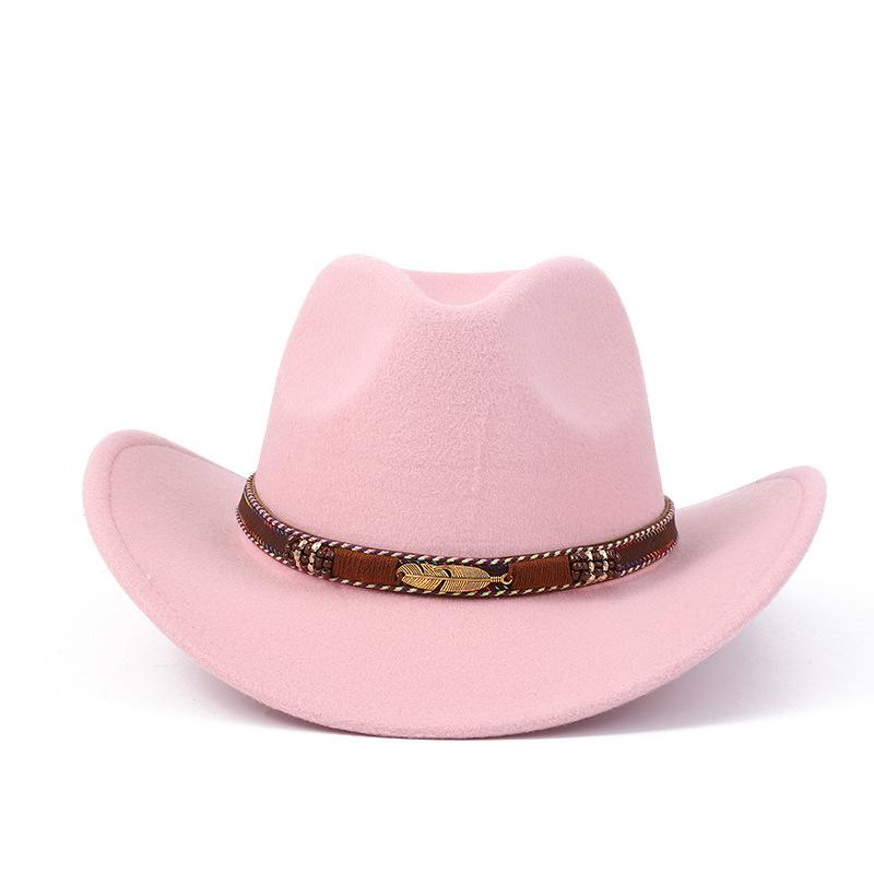 New Western Cowboy Hat Top Hat Jazz Hat Big Brim Ethnic Style Cowboy Felt Hat