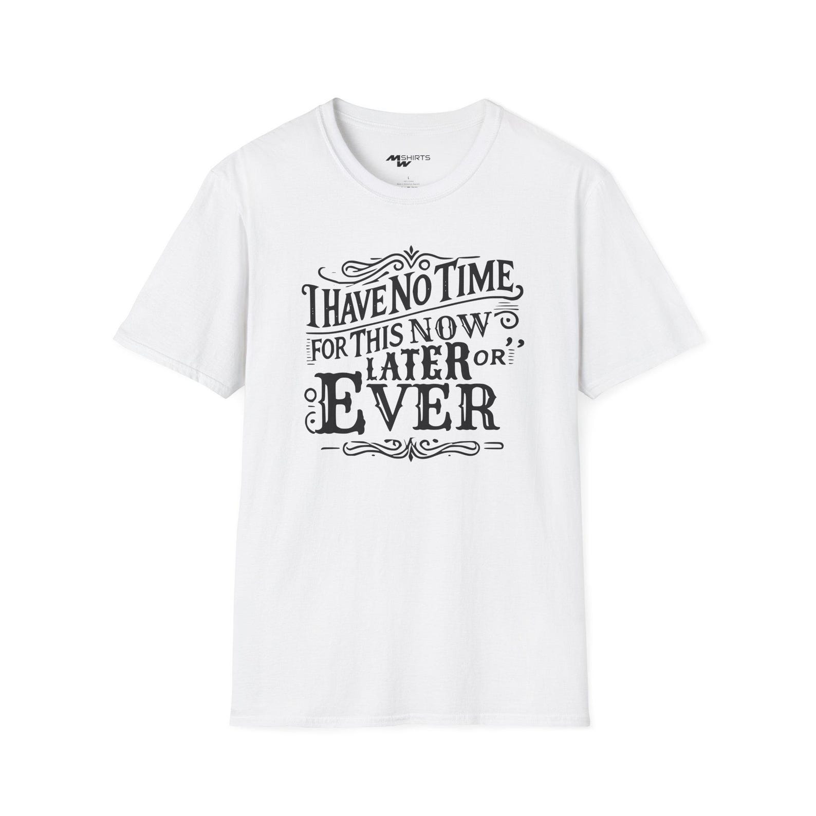 Funny Sarcastic T-Shirt: Vintage Engraving No Time For This XL