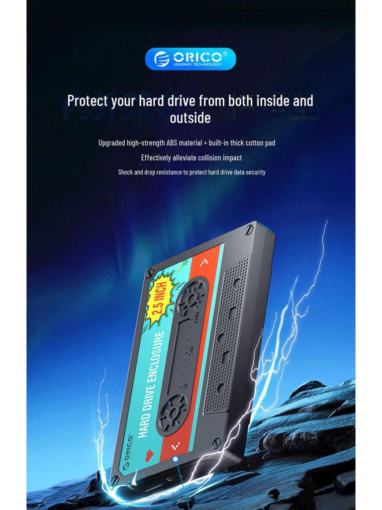 Orico 2580U3 2.5" Extern Tip-C SSD SATA USB Carcasă Universală pentru Hard Disk