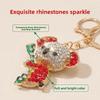 Chinese Style Bear-shaped Car Keychain, Women's Bag Hanger, Metal Keychain Ring