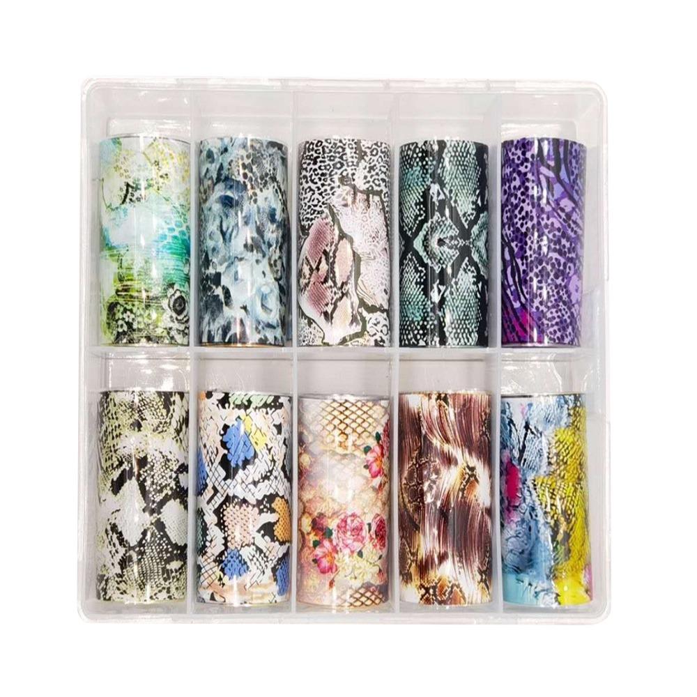 Stripe Pattern Nail Foils Leopard Print Nail Decals Fashion Nail Stickers Nail Decoration