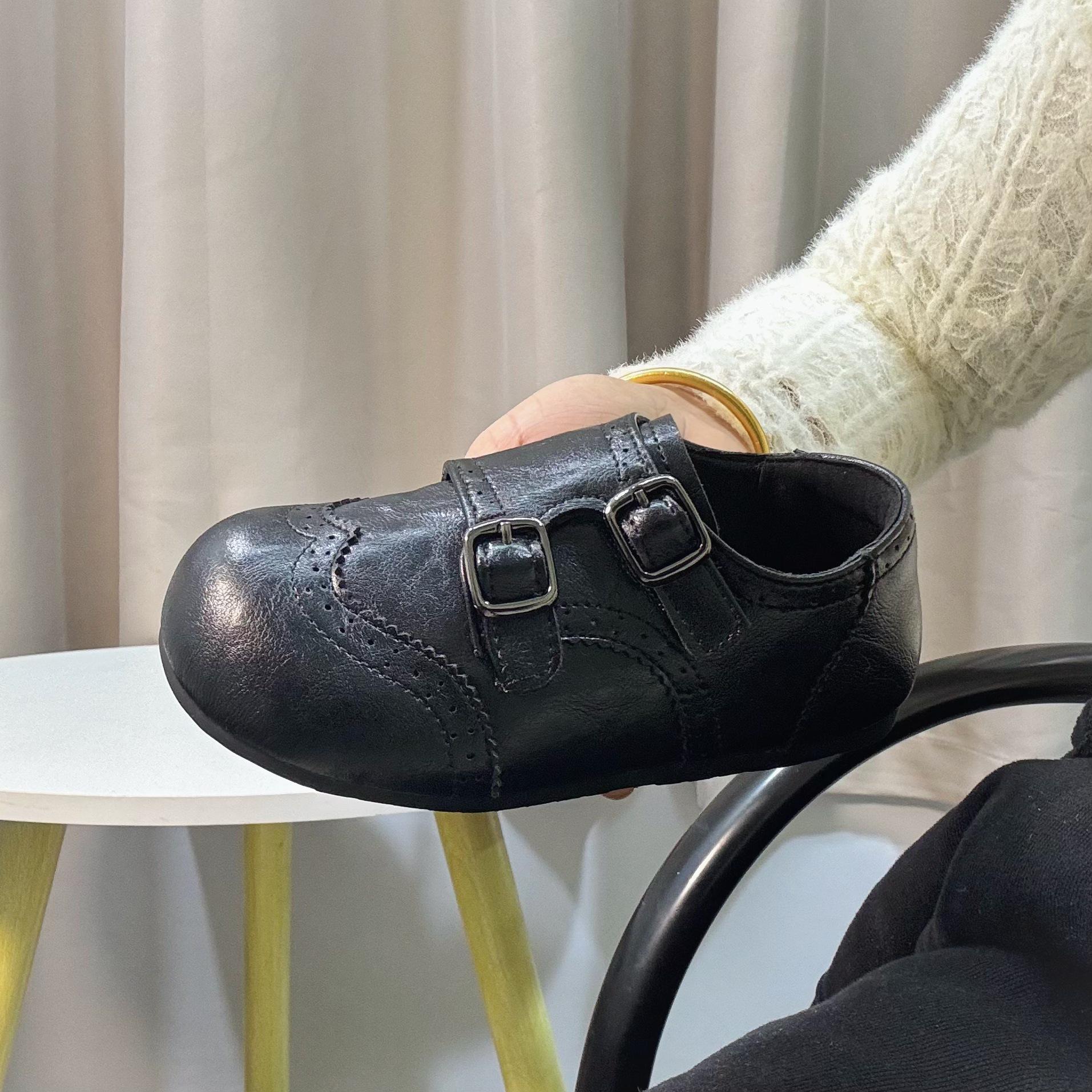 Spring 2026 Children s Leather Shoes: Velcro Loafers for Boys & Soft Sole Princess Shoes for Girls 23