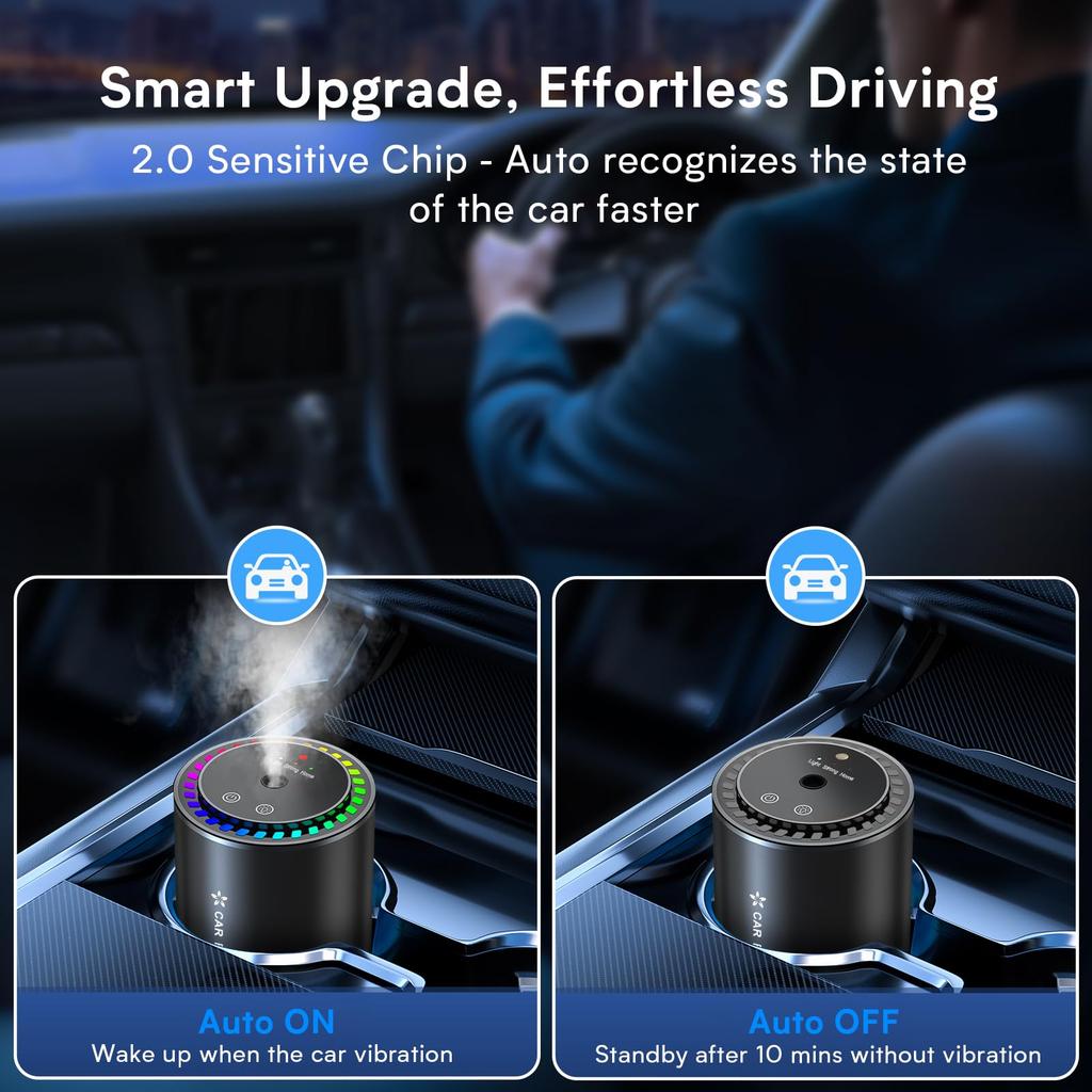 Haucey JK-572 Car Car Aroma , Ultrasonic Atomization, Quiet Design, Auto On/Off Function,