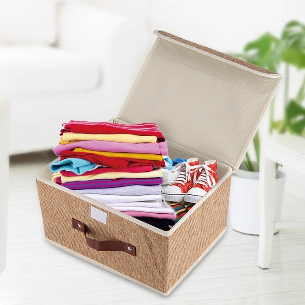 

Folding Closet Organizer Cotton Linen Fabric Storage Organizer Foldable Storage Laundry Closet