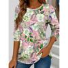 Women's T Shirt Floral Graphic Plants Stylish Casual Long Sleeve T-shirts Round Neck Regular Tops Flower Printed Pullover