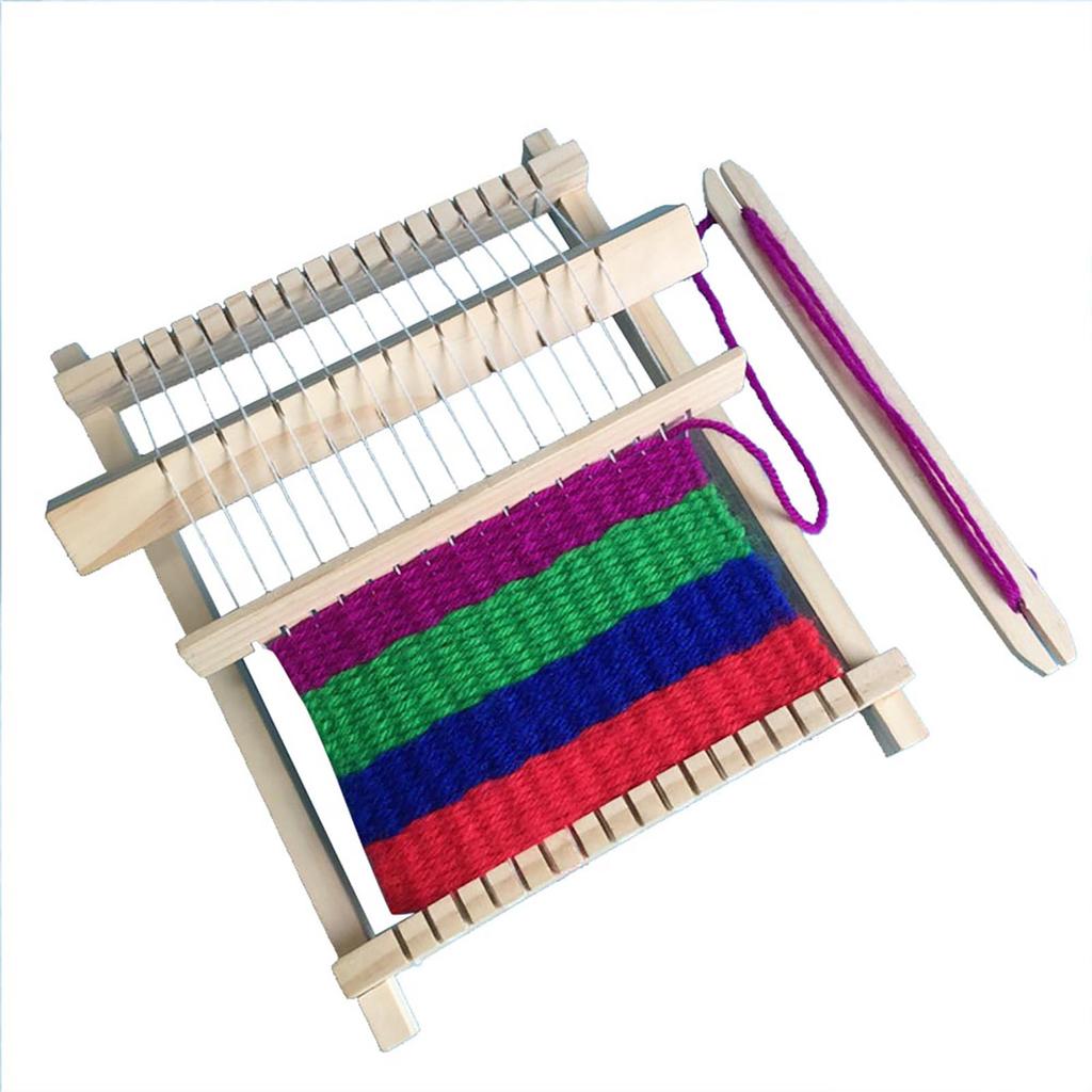 DIY HandKnitting Machine Wooden Loom Toys Children Weaving Machine Educational Toys