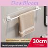 Space Aluminum Towel Rack Single Rod With Nodrill Installation For Modern Bathroom Storage