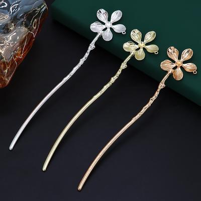 Alloy Electrophoresis Color-Preserving Lily Of The Valley Hairpin, Fringed Step Body, Simple Antique Hanfu Cheongsam Hairpin Body