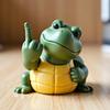 Middle Finger Turtle Figurine Resin Cartoon Turtle Statue Desk Buddy Hand-Painted Turtle