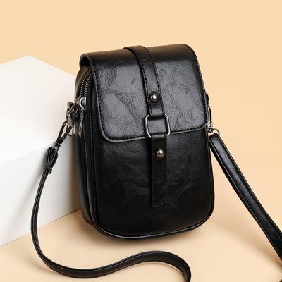 New Women's Bag Soft Leather Texture Messenger Bag Simple Fashion Shoulder Bag Trend Casual Lightweight Small Square Bag