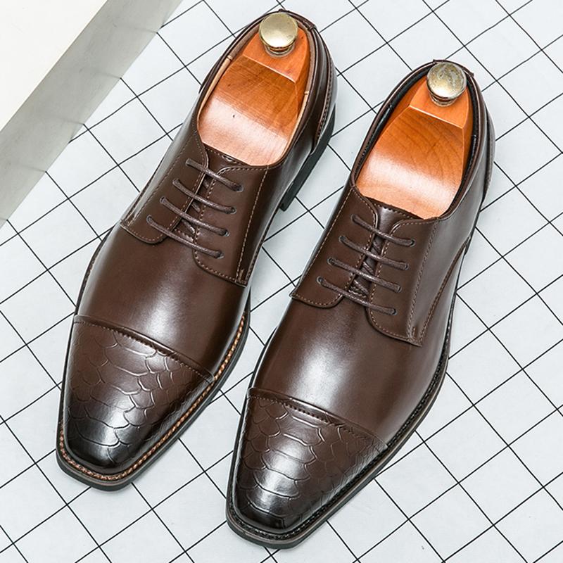 

Мода Мода Джентльмен Новые Остроносые Оксфорды На Шнуровке Для Мужчин Роскошный Дизайнер Формальные Свадебные Выпускной Вечер Платье Для Возвращения Домой Обувь 38