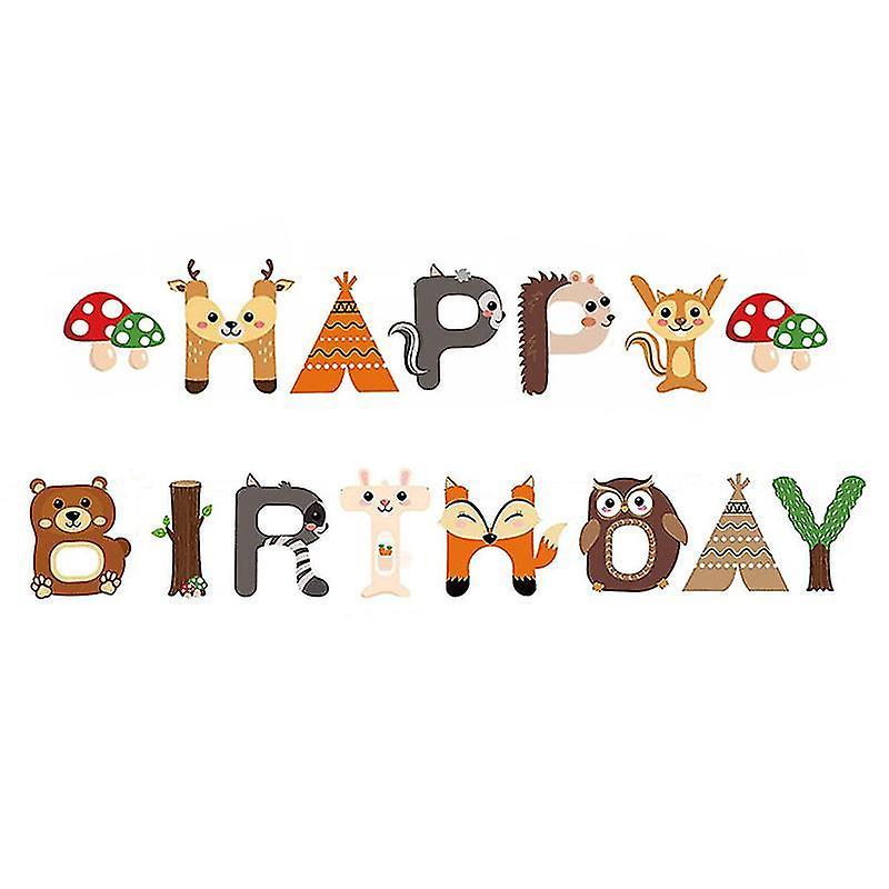 3pcs Safari Jungle Animals Birthday Banner Animals Theme Bunting Party Decorations Supplies Kids Baby Shower Party Favors