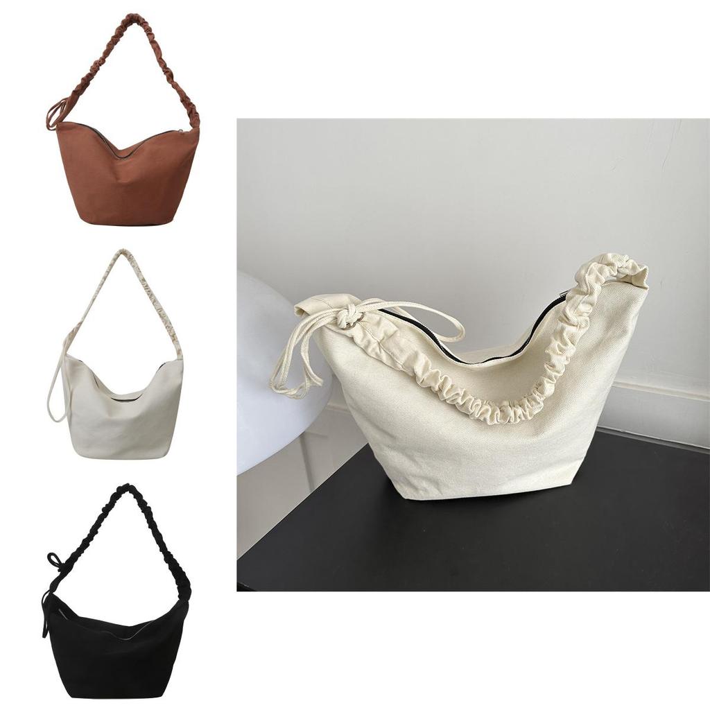 Fashionable Simple Canvas Tote Bag Large Capacity Shoulder Bag Stylish Versatile Underarm Dumpling Bag For Fall And Winter 2023