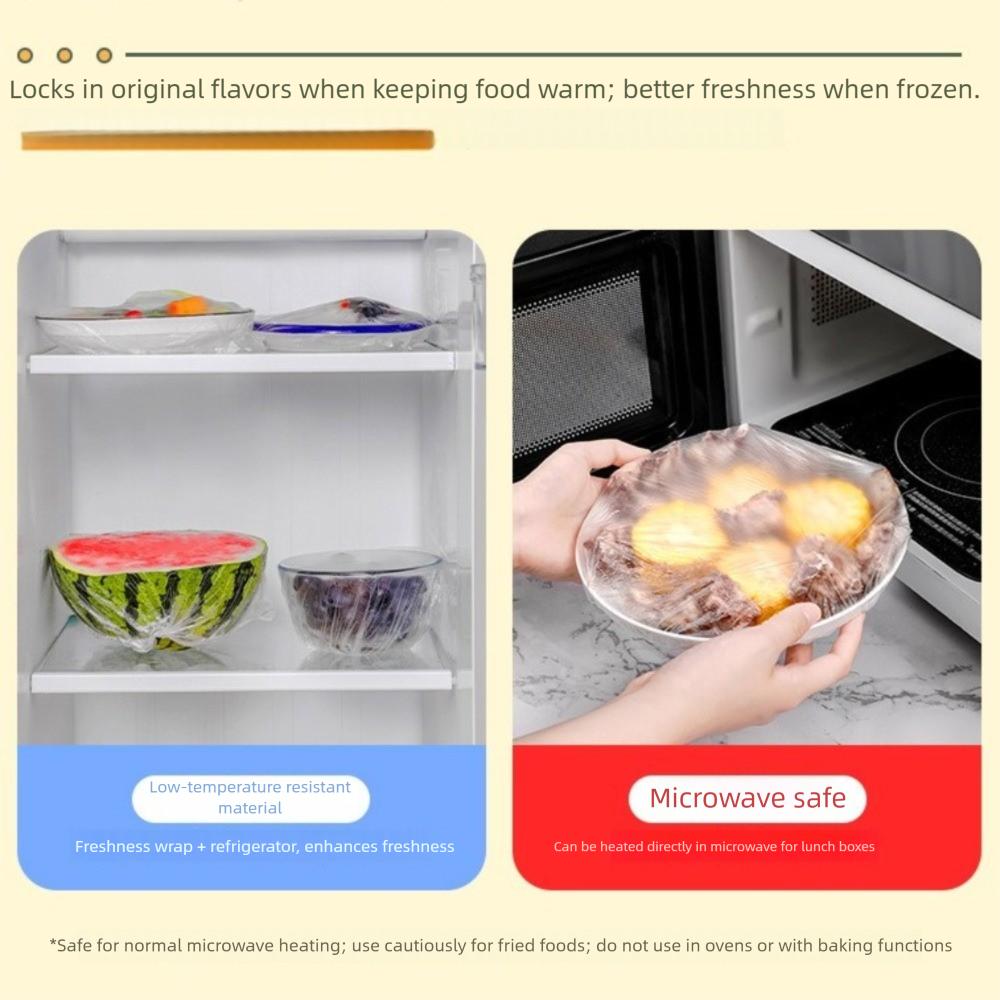 New Disposable Cling Film Cover Food-grade Elastic Mouth Plastic Wrap Fresh Keeping Thickened Food Cover Household Use