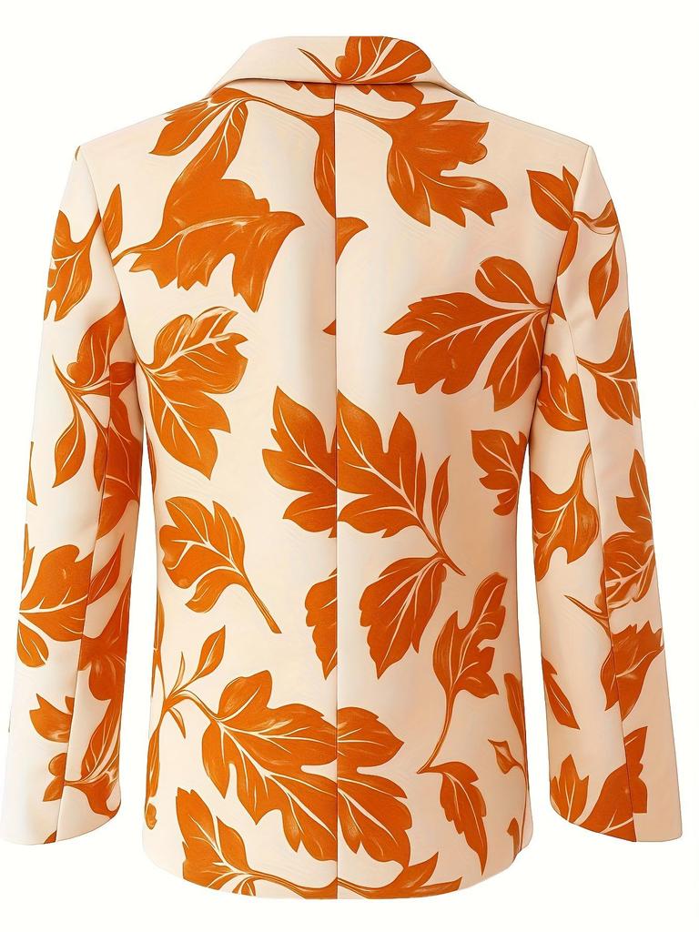 Women's Satin Print Blazer with Lining - Autumn Collection