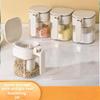 Glass Spice Jar With Built In Spoon Airtight Seasoning Container Moisture Proof Condiment Bottle For Kitchen Counter Storage