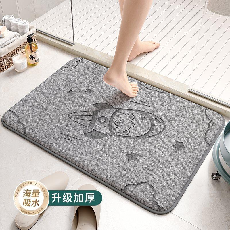 Thickened Memory Cotton Moisture-wicking Floor Mat Bathroom Bathroom Foot Mat Entry Door Mat Slip-resistant Cartoon Soiled No-wash Mat