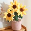 Niedliche, lächelnde Blumentopf-Plüschfiguren, süße Stoffblumen-Rosenpflanzen, Puppen, Schlafzimmer-Schreibtischdekoration, Sammlerstücke, Geschenke