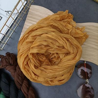Vrouwen Sjaal Effen Kleur Geplooide Lange Sjaal Retro Herfst Winter Warme Lange Sjaal Zachte Vintage Geïnspireerde Sjaal