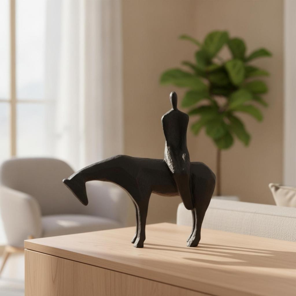 Abstract Human and Horse Sculpture Stylish for Entryway, Living Room