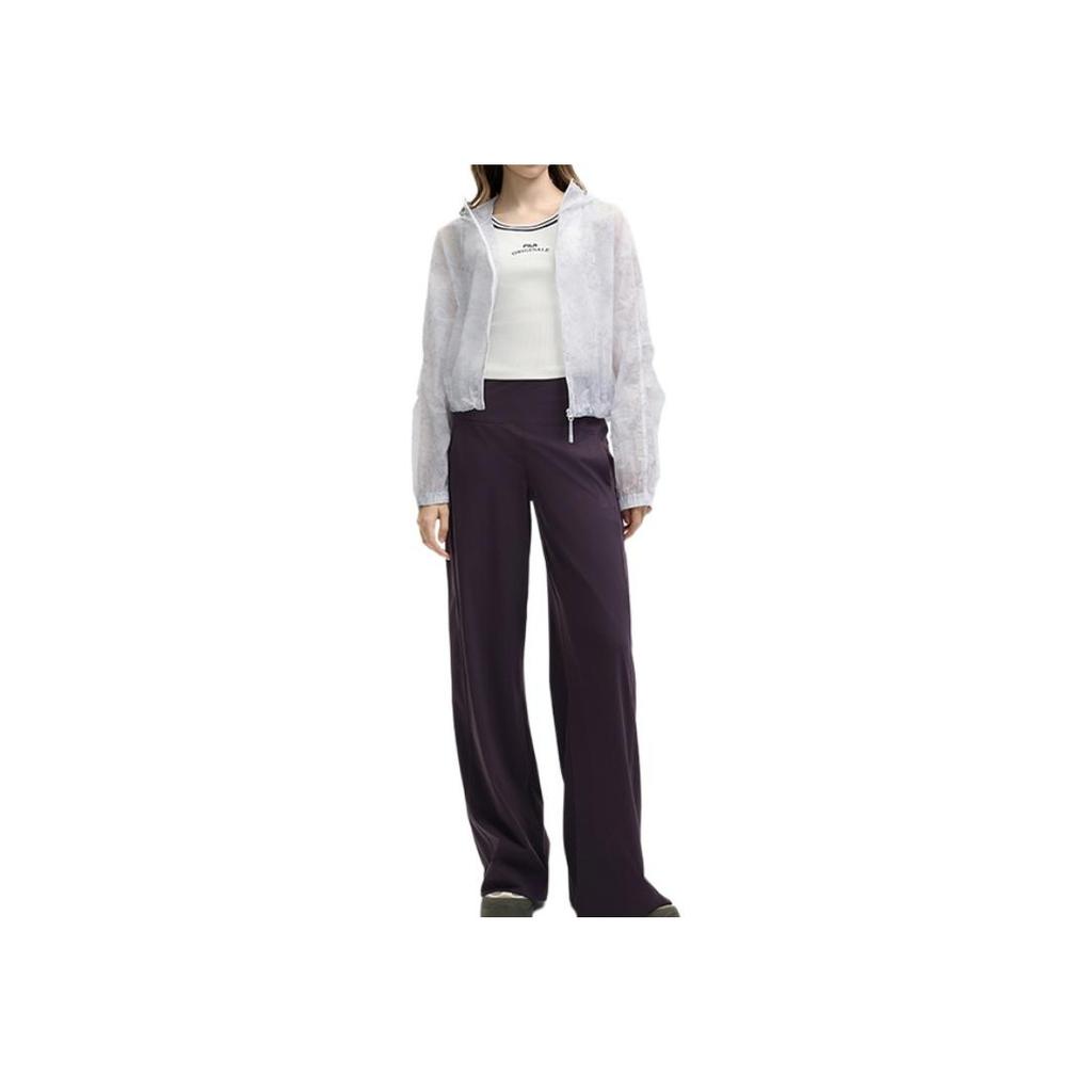 Fila Original Comfortable Straight Leg Wide Leg Casual Pants Women Bottoms Purple F51W529602F-DP