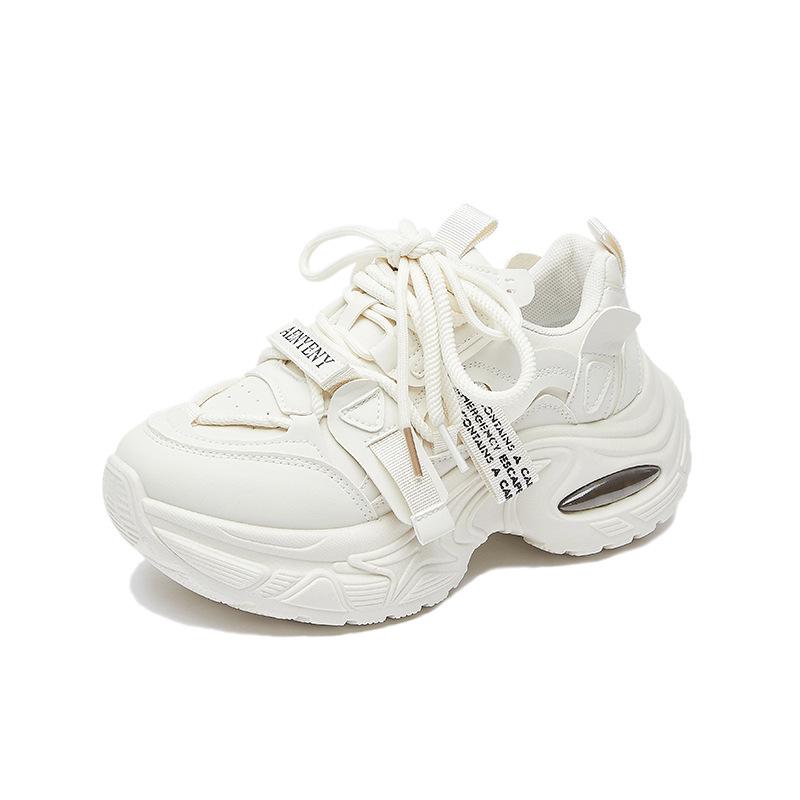 Spring New Female Student Sports Running Casual Street Shooting Thick Sole Heightening Versatile Dad Shoes Ins