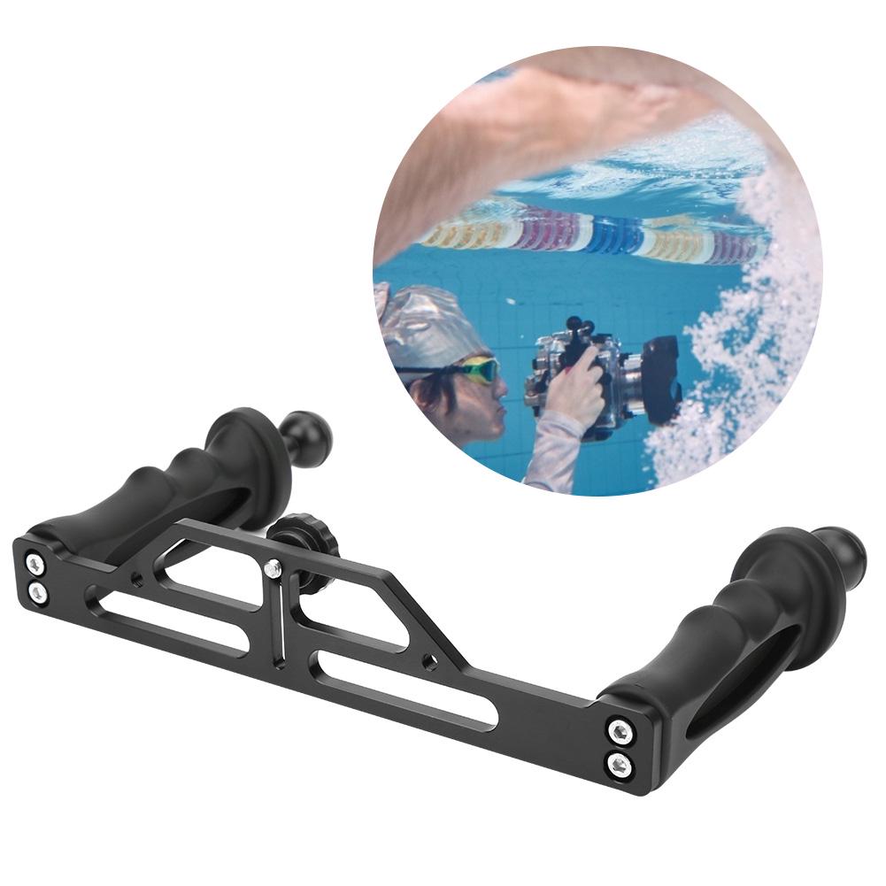 Suport pentru lanterna de scufundări cu mâner dublu din aliaj de aluminiu, suport pentru cameră sport subacvatică