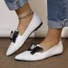 2025 New Pointed Head Butterfly Decoration Shallow Mouth Flat Bottom Versatile Shoes Woman Low Heel Comfortable Leisure Zapatos