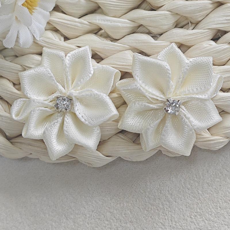 Cm Strass Polyesterband Handgenähte Stoffblume DIY-Accessoire für Kleidung Kopfbedeckung