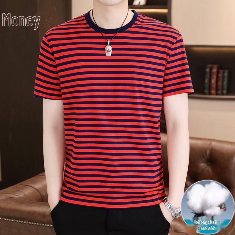Jinjv Men s Summer Solid Round Neck T-Shirt XL