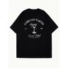 Oversized T Shirt Black Espresso Martini Cocktail Graphic Print Social Club Est 1983 Its Time Time Baby Party Casual Wear For Women
