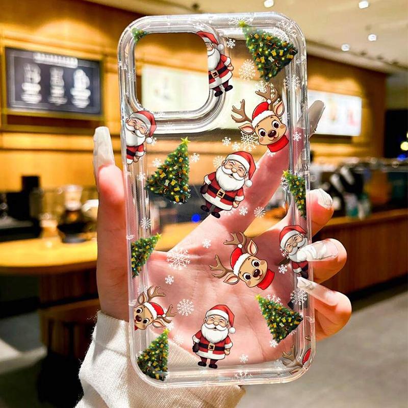 Case For iPhone 16 Case iPhone 15 Pro Max Santa Claus Elk Snowman Christmas Case for iPhone 14 13 12 11 XS X XR 7 8 Plus Cover