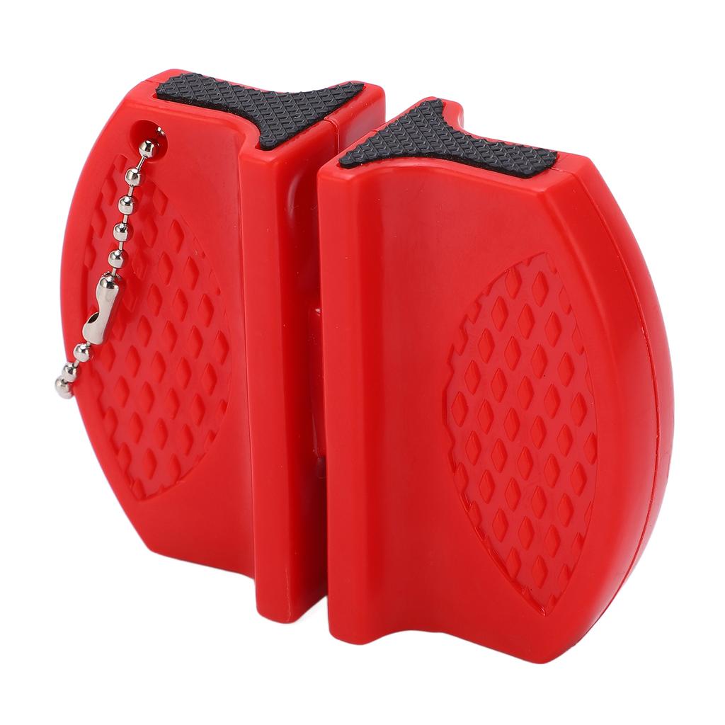 Portable Mini Knife Sharpener Multifunctional Double Sided Pocket Knife Sharpener for Outdoor UseRed
