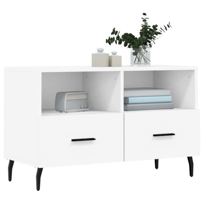 VidaXL TV Stand White 80x36x50 Cm Engineered Wood 828988