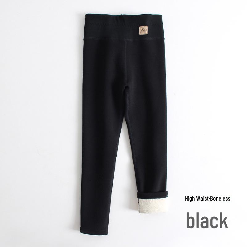 Girls' Fleece-Lined High-Waisted Winter Leggings - Toddler Lambswool One-Piece Long Pants